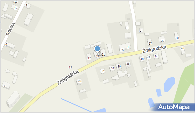 Radziądz, Żmigrodzka, 19, mapa Radziądz