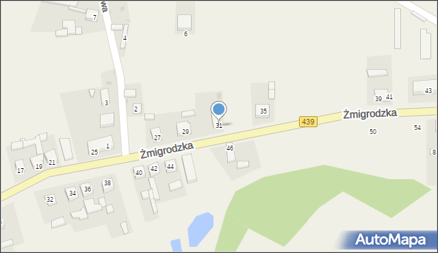 Radziądz, Żmigrodzka, 31, mapa Radziądz