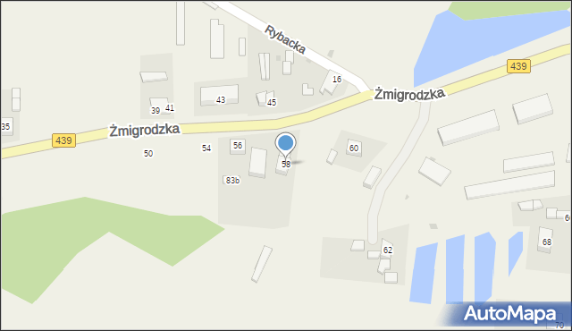 Radziądz, Żmigrodzka, 58, mapa Radziądz