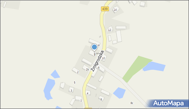 Radziądz, Żmigrodzka, 9, mapa Radziądz