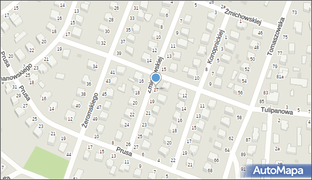 Rawa Mazowiecka, Żmichowskiej, 17, mapa Rawa Mazowiecka