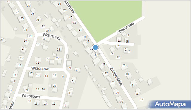 Skokowa, Żmigrodzka, 33, mapa Skokowa