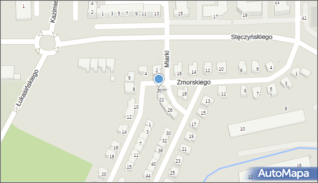 Świdnica, Zmorskiego Romana, 20, mapa Świdnicy