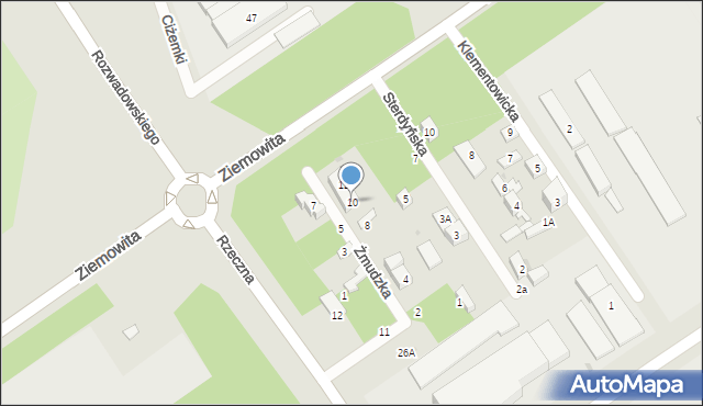 Warszawa, Żmudzka, 10, mapa Warszawy