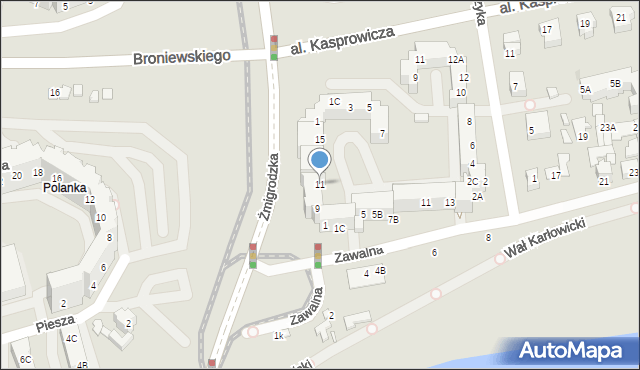 Wrocław, Żmigrodzka, 11, mapa Wrocławia