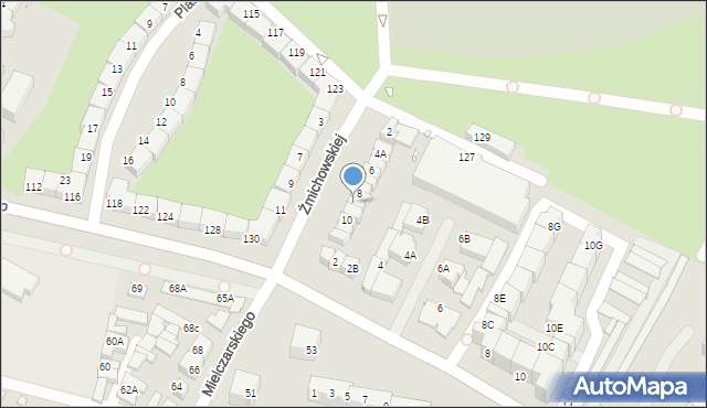 Wrocław, Żmichowskiej Narcyzy, 8A, mapa Wrocławia