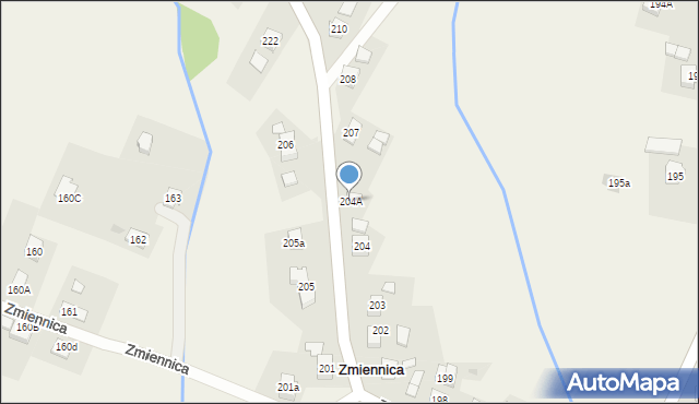 Zmiennica, Zmiennica, 204A, mapa Zmiennica