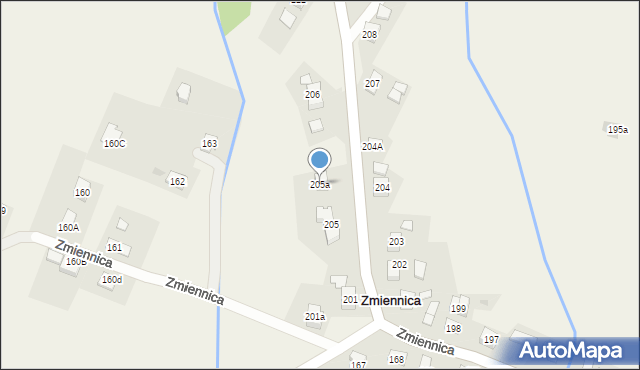 Zmiennica, Zmiennica, 205a, mapa Zmiennica