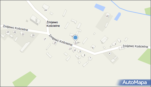 Żmijewo Kościelne, Żmijewo Kościelne, 11, mapa Żmijewo Kościelne