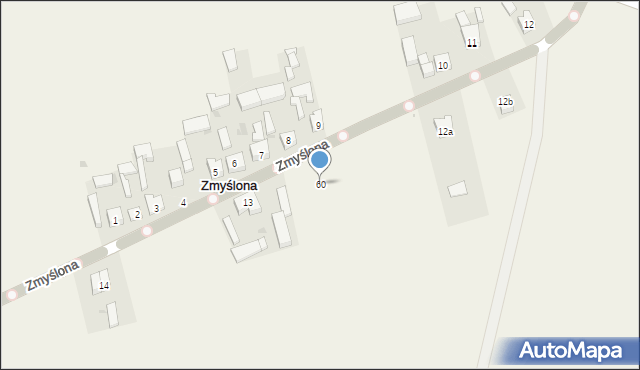 Zmyślona, Zmyślona, 60, mapa Zmyślona