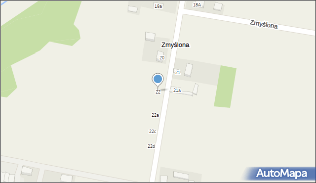 Zmyślona, Zmyślona, 22, mapa Zmyślona