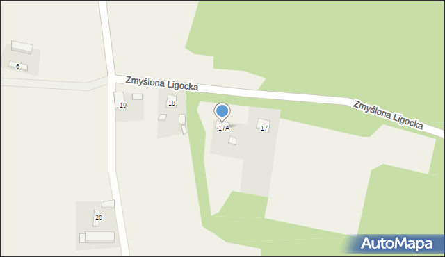 Zmyślona Ligocka, Zmyślona Ligocka, 17A, mapa Zmyślona Ligocka