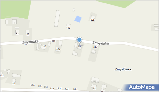 Zmysłówka, Zmysłówka, 84, mapa Zmysłówka