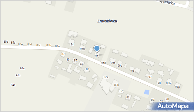 Zmysłówka, Zmysłówka, 95, mapa Zmysłówka