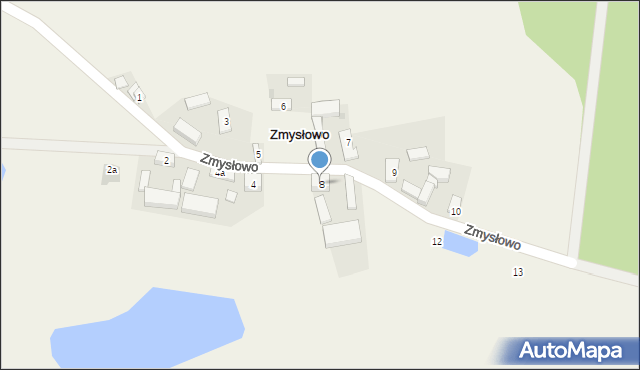 Zmysłowo, Zmysłowo, 8, mapa Zmysłowo