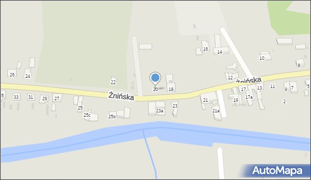 Barcin, Żnińska, 20, mapa Barcin