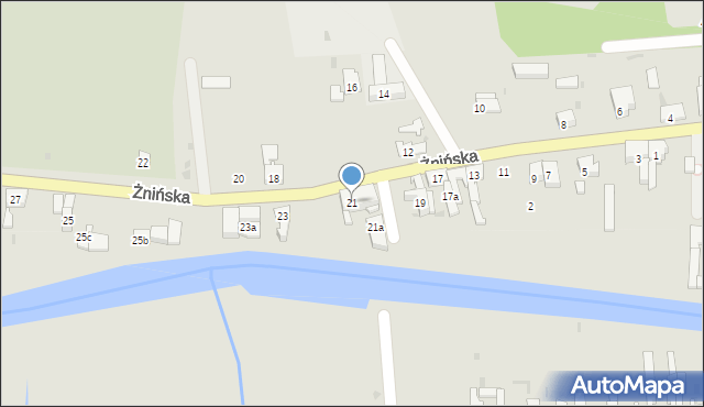 Barcin, Żnińska, 21, mapa Barcin