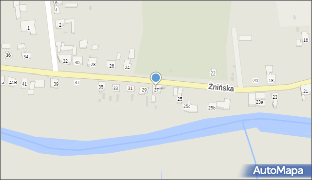 Barcin, Żnińska, 27, mapa Barcin