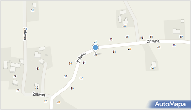 Dębowiec, Żniwna, 36, mapa Dębowiec