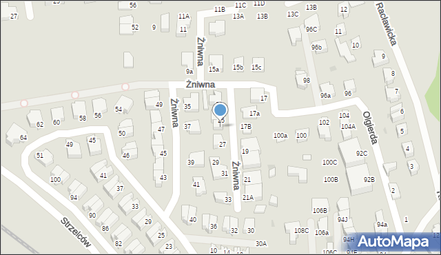 Gdynia, Żniwna, 25a, mapa Gdyni