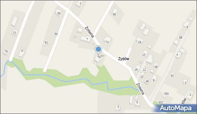 Goleszów, Żniwna, 7A, mapa Goleszów