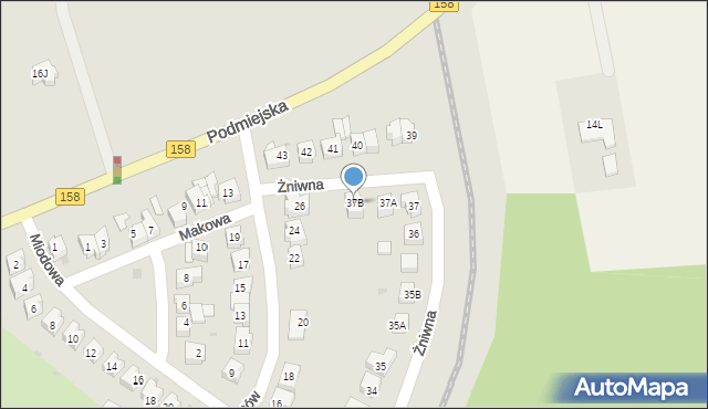 Gorzów Wielkopolski, Żniwna, 37B, mapa Gorzów Wielkopolski