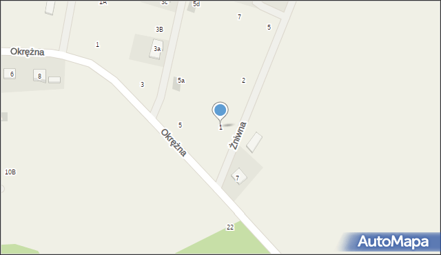 Janczewo, Żniwna, 1, mapa Janczewo