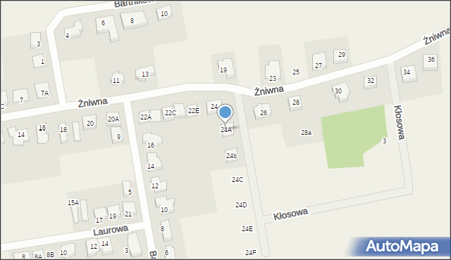 Jasin, Żniwna, 24A, mapa Jasin