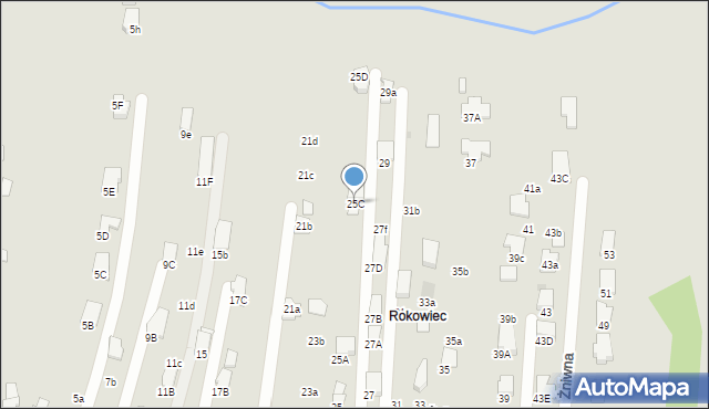 Krosno, Żniwna, 25C, mapa Krosna