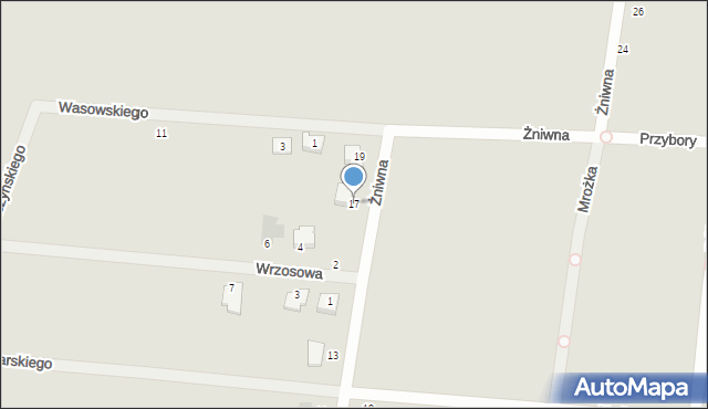 Kutno, Żniwna, 17, mapa Kutno