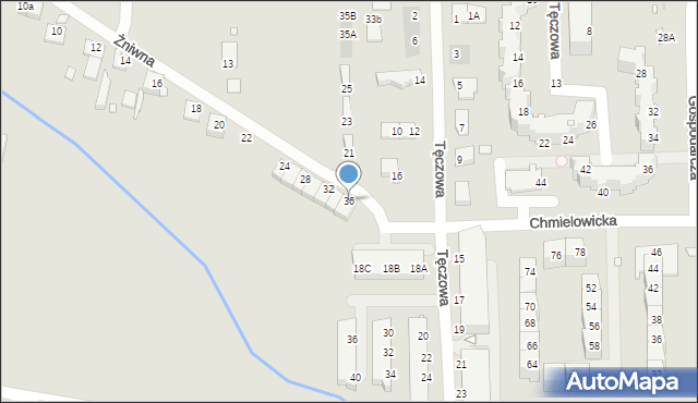 Opole, Żniwna, 36, mapa Opola