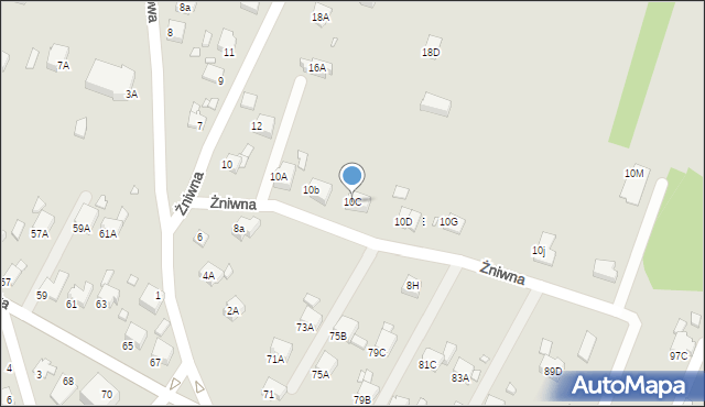 Rybnik, Żniwna, 10C, mapa Rybnika