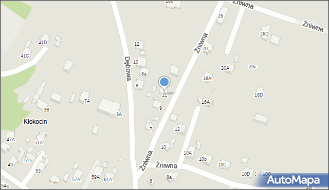 Rybnik, Żniwna, 11, mapa Rybnika