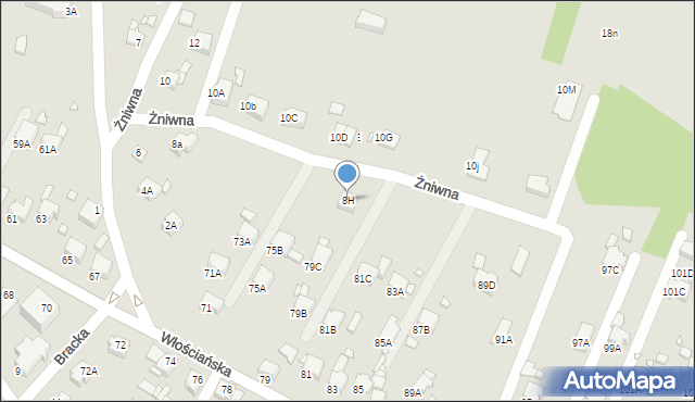 Rybnik, Żniwna, 8H, mapa Rybnika