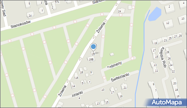 Szczecin, Żniwna, 20, mapa Szczecina