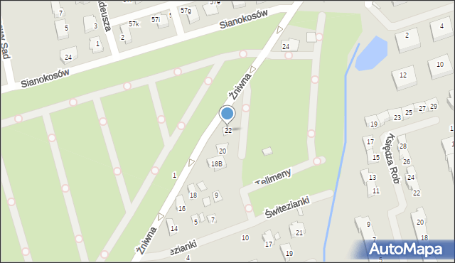 Szczecin, Żniwna, 22, mapa Szczecina