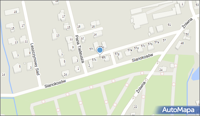 Szczecin, Żniwna, 57j, mapa Szczecina