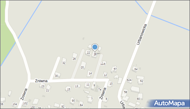 Tychy, Żniwna, 16, mapa Tychów