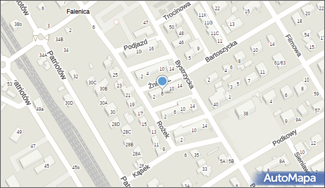 Warszawa, Żnińska, 6, mapa Warszawy