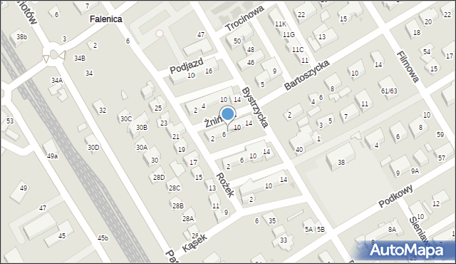 Warszawa, Żnińska, 8, mapa Warszawy
