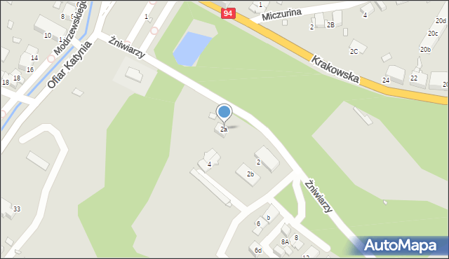 Zabrze, Żniwiarzy, 2a, mapa Zabrza