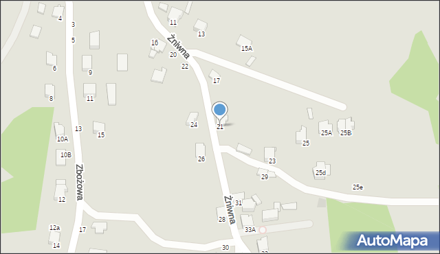 Zawiercie, Żniwna, 21, mapa Zawiercie