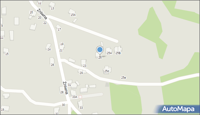 Zawiercie, Żniwna, 25, mapa Zawiercie