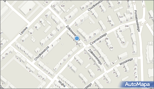 Gliwice, Żółkiewskiego Stanisława, hetm., 10, mapa Gliwic