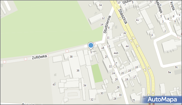 Inowrocław, Zofiówka, 1, mapa Inowrocławia