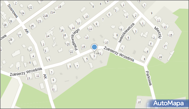 Kadzidło, Żołnierzy Września, 3b, mapa Kadzidło