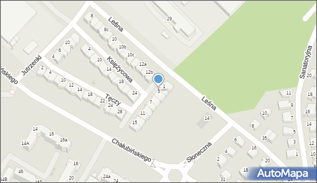 Koszalin, Zorzy, 3, mapa Koszalina