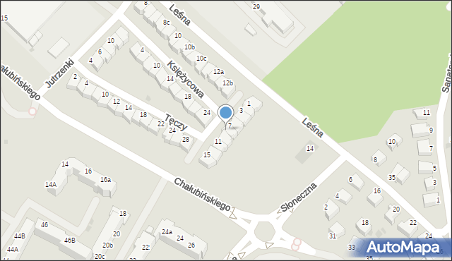 Koszalin, Zorzy, 9, mapa Koszalina