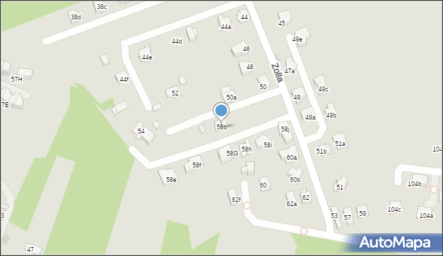 Kraków, Zolla Fryderyka, 58b, mapa Krakowa