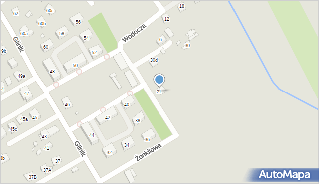 Kraków, Żonkilowa, 21, mapa Krakowa